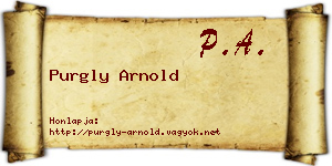 Purgly Arnold névjegykártya