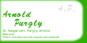 arnold purgly business card
